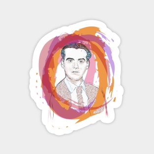 Portrait tribute to Federico García Lorca. Sticker